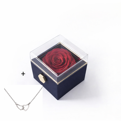 Valentine’s Day & Anniversary Surprise – Eternal Preserved Rose Gift for Women, Rotating Rose Jewelry Gift Box - Worthiy